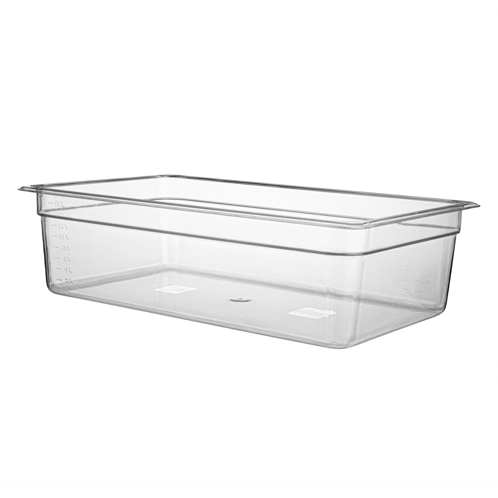 Met Lux Rectangle Clear Plastic Full Size Cold Food Storage Container - 6" Depth - 1 count box