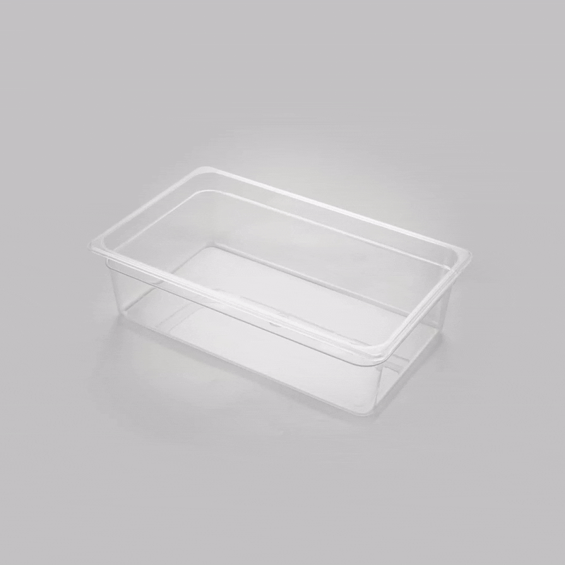 Met Lux Rectangle Clear Plastic Full Size Cold Food Storage Container - 6" Depth - 10 count box