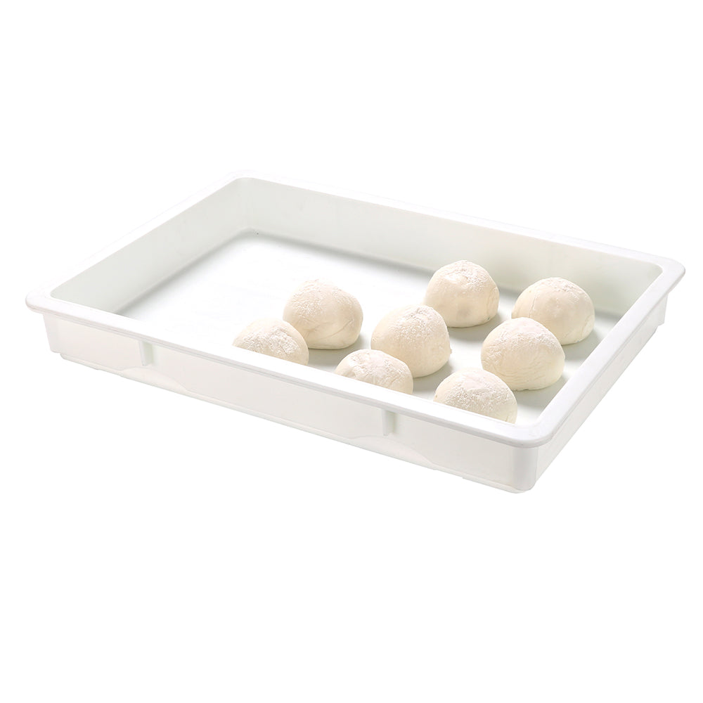 Pizzaly Rectangle White Plastic Pizza Dough Proofing Box - 26" x 18" x 3" - 1 count box