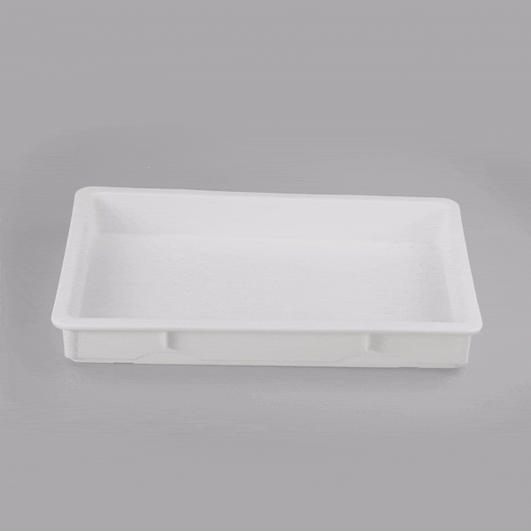 Pizzaly Rectangle White Plastic Pizza Dough Proofing Box - 26" x 18" x 3" - 10 count box