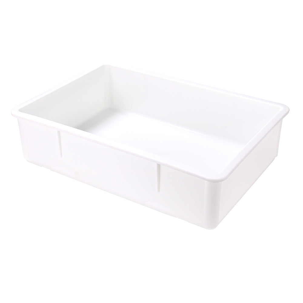 Pizzaly Rectangle White Plastic Pizza Dough Proofing Box - 26" x 18" x 6" - 10 count box