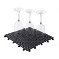 Bar Lux Square Black Bar Mat - Interlocking - 12" x 12" - 10 count box