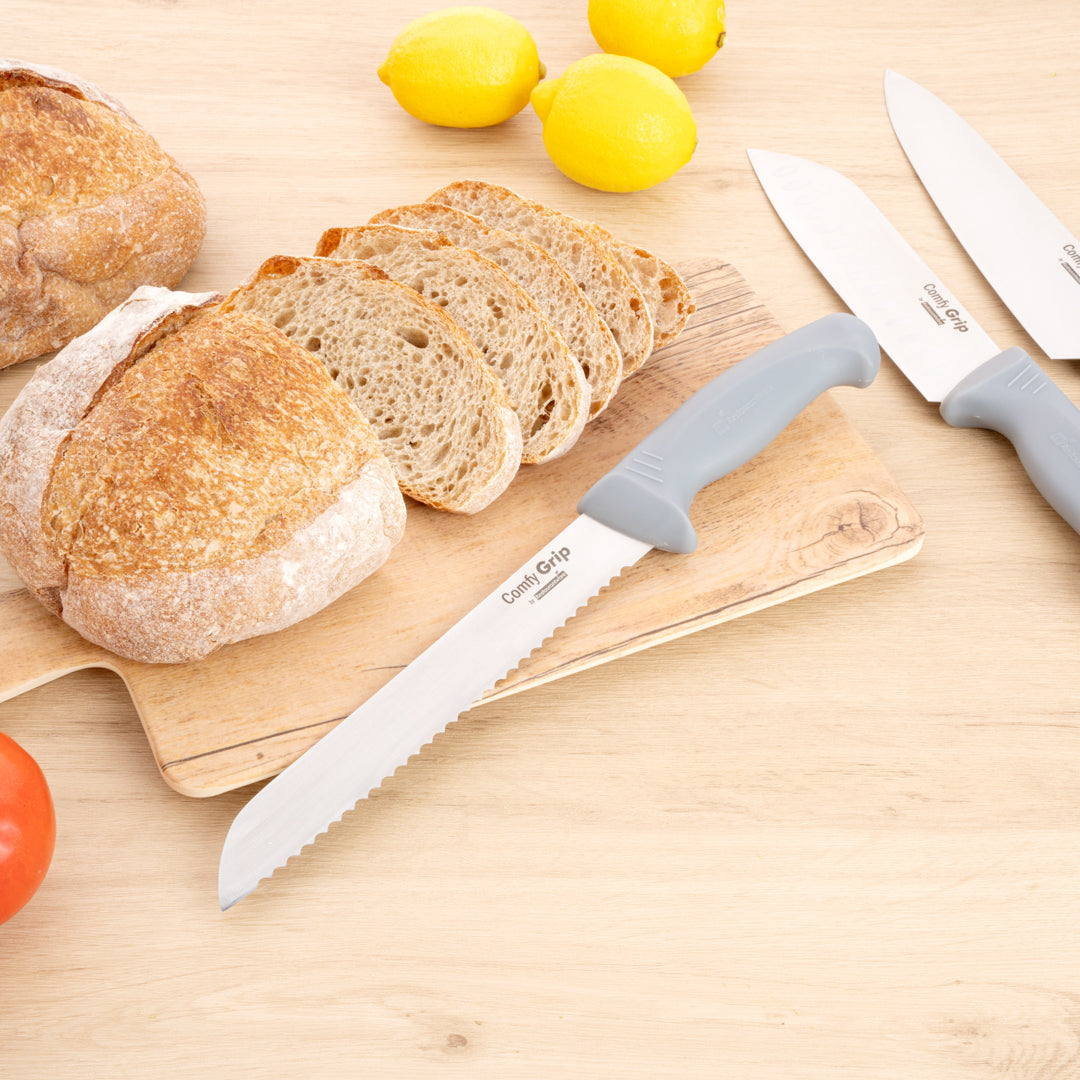 Comfy Grip Gray Stainless Steel 8" Bread Knife - 1 count box