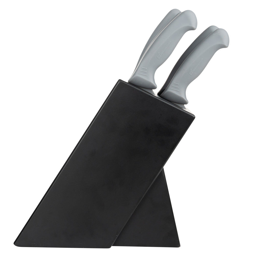 Comfy Grip Gray Stainless Steel 9-Piece Knife Set - with Holder - 1 count box