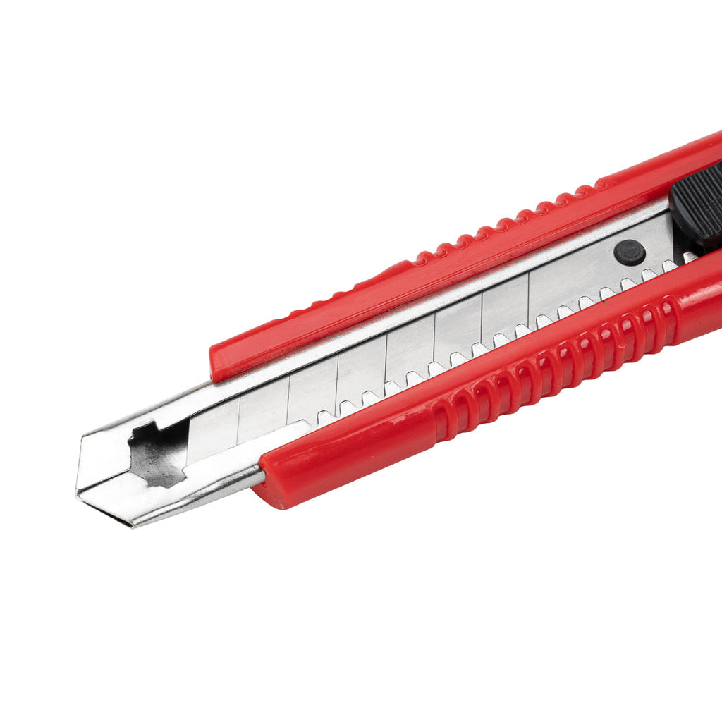 Handy Tek Red Snap Off Blade Knife - Anti-Slip Handle - 5 1/4" - 4 count box