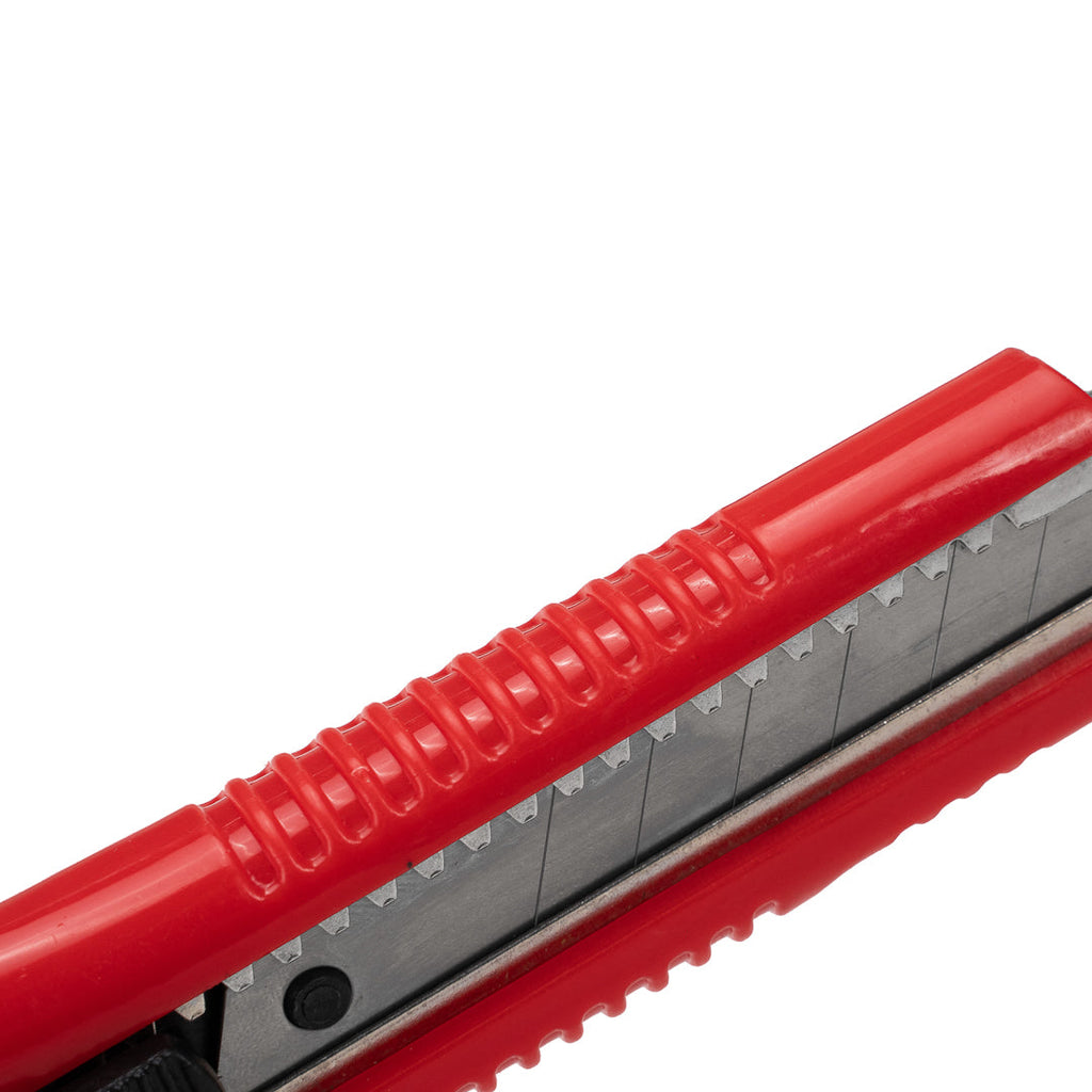 Handy Tek Red Snap Off Blade Knife - Anti-Slip Handle - 5 1/4" - 4 count box