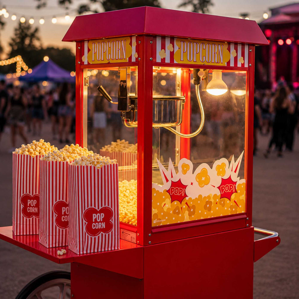 Hi Tek 8 oz Red Stainless Steel Popcorn Machine - 1 count box