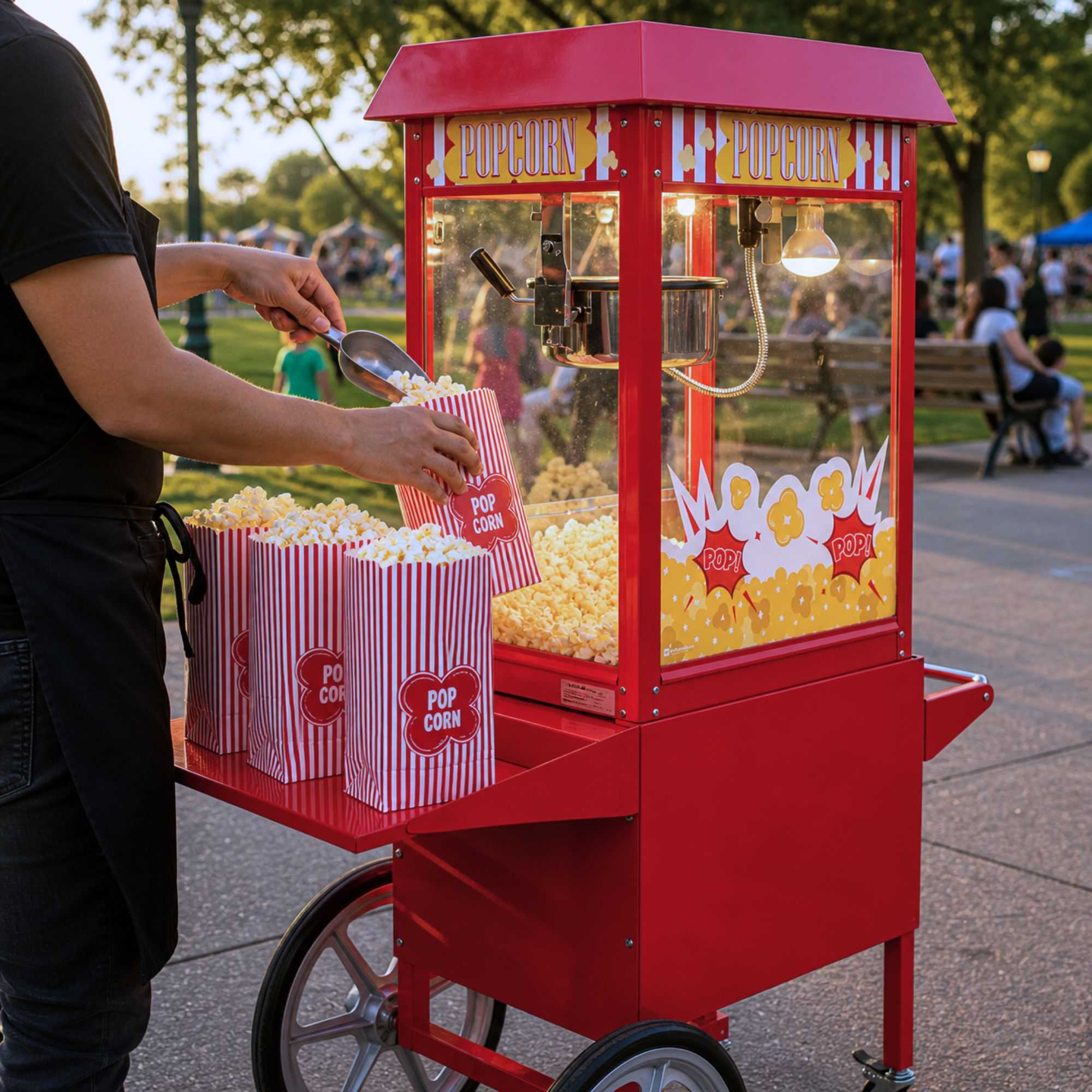 Hi Tek 8 oz Red Stainless Steel Popcorn Machine - 1 count box