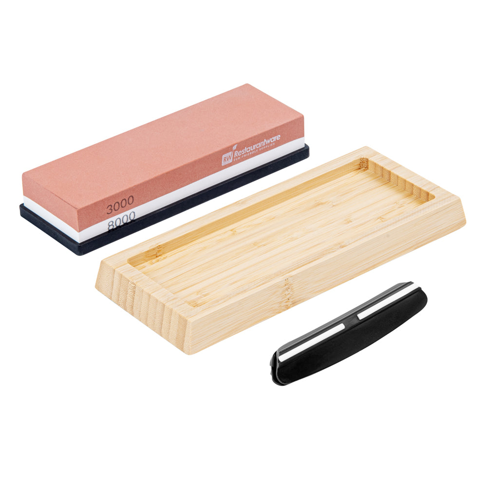 Sensei Whetstone Knife Sharpening Set - 3000/8000, Non-Slip Base - 1 count box