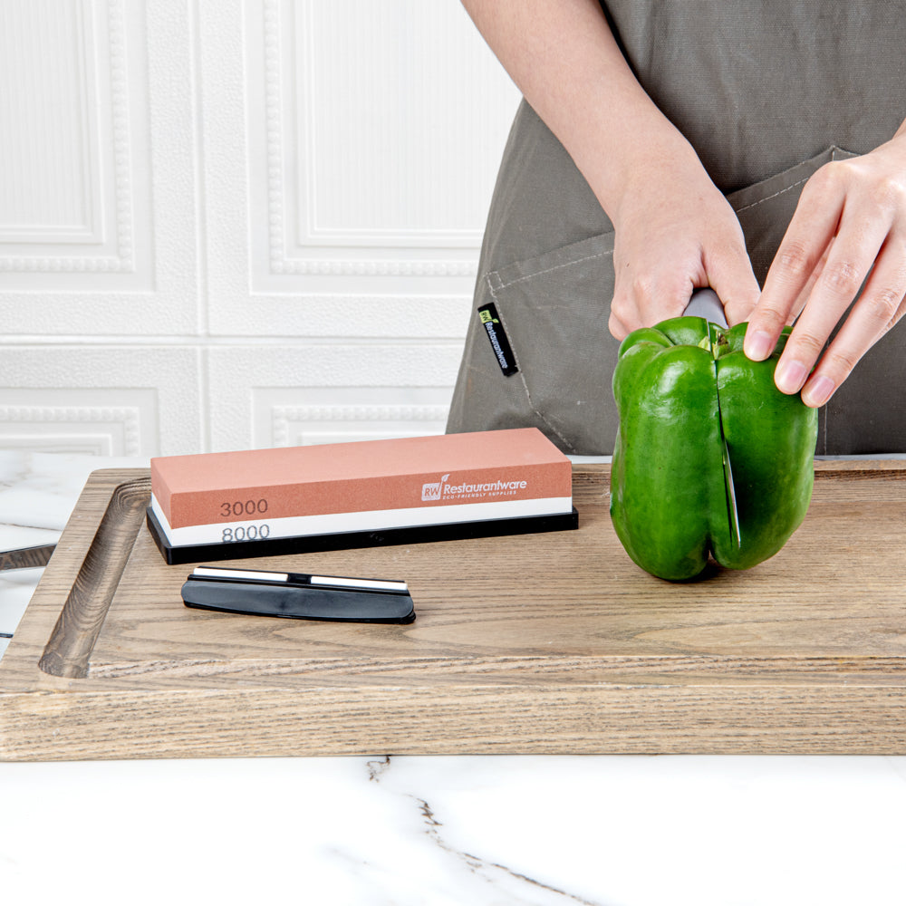 Sensei Whetstone Knife Sharpening Set - 3000/8000, Silicone Holder - 1 count box