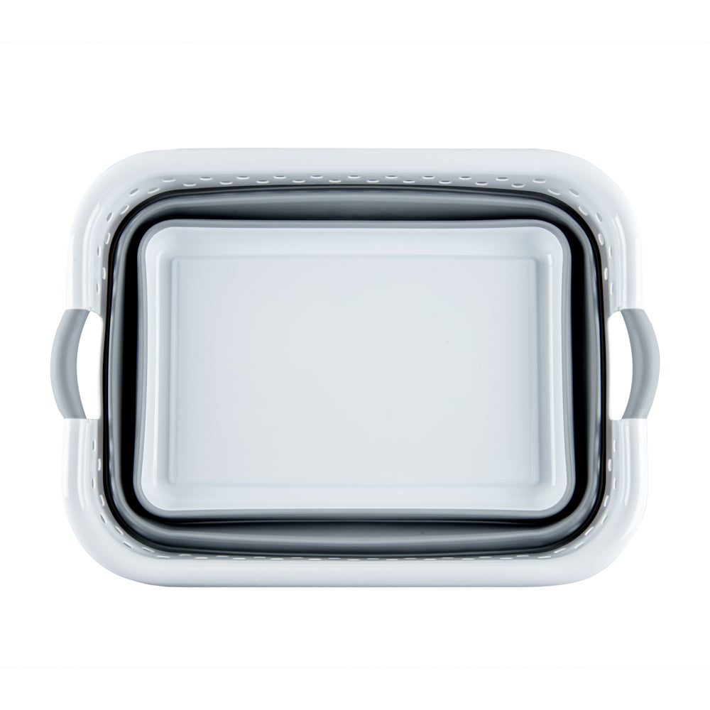 Chef 101 Gray Plastic Collapsible Storage Container - 24" x 17 1/4" x 9 3/4" - 1 count box