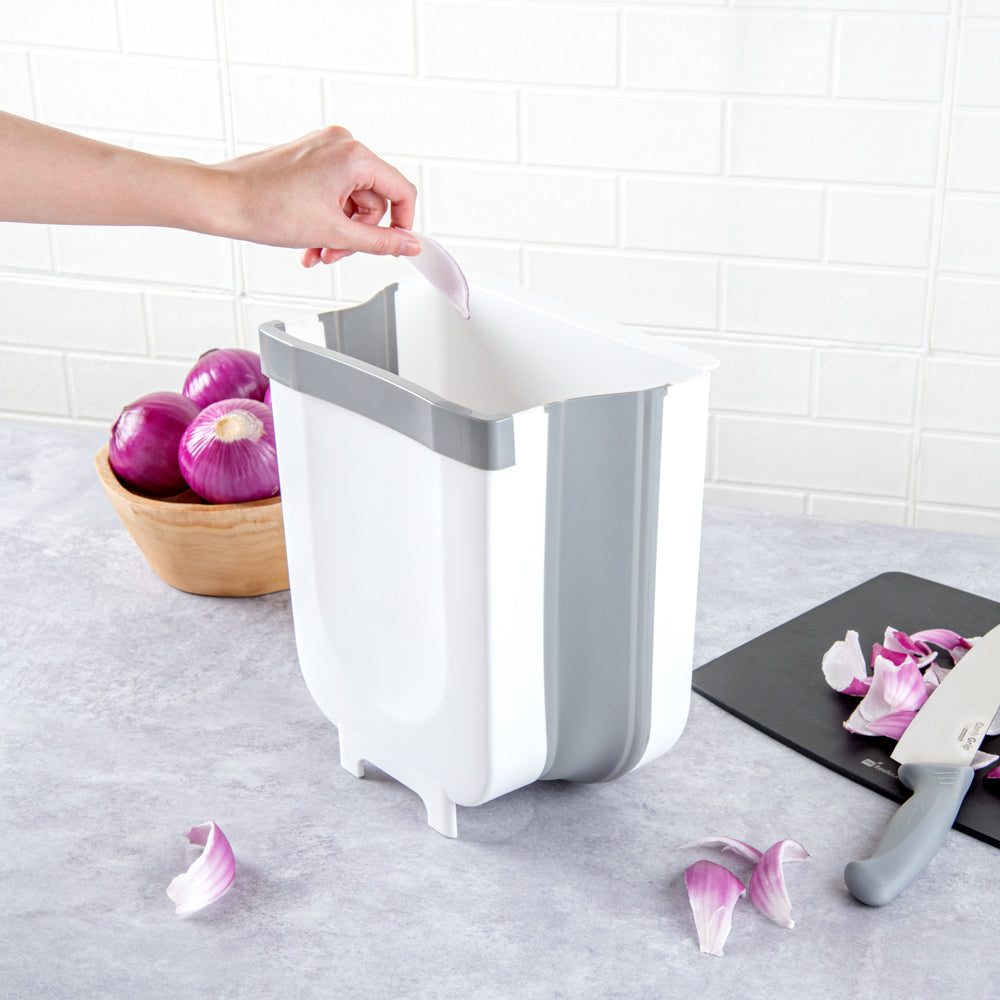 Chef 101 Gray Collapsible Large Trash Can - 11 1/2" x 10" x 7" - 1 count box