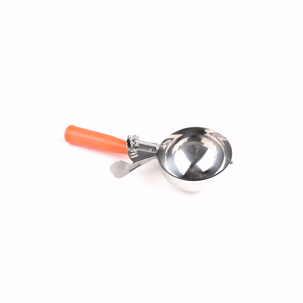 Met Lux 8 oz Stainless Steel #4 Portion Scoop - with Orange Handle - 1 count box