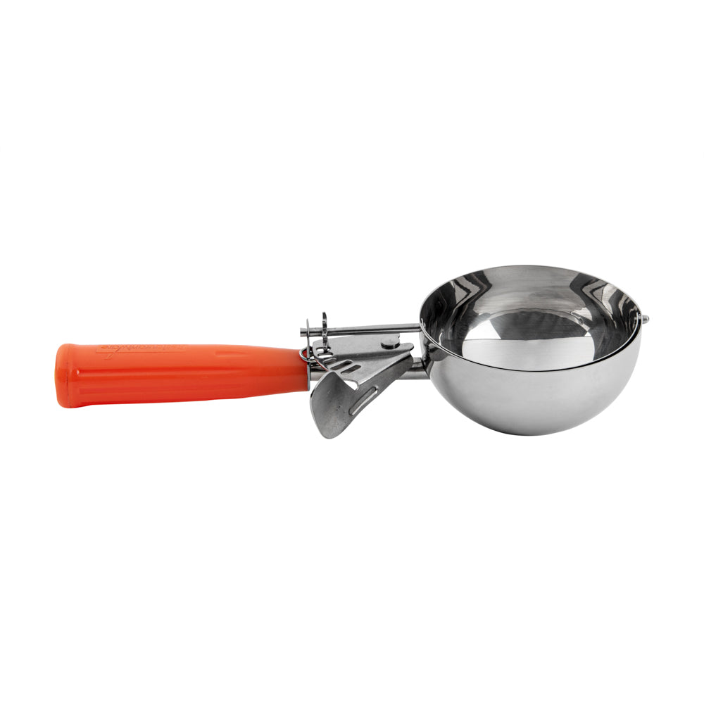 Met Lux 8 oz Stainless Steel #4 Portion Scoop - with Orange Handle - 1 count box