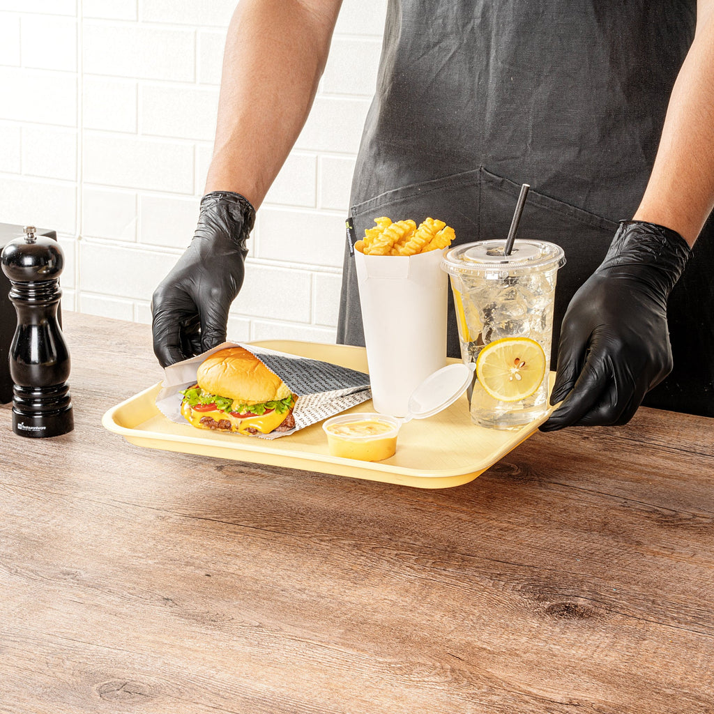 Chef 101 Rectangle Beige Plastic Fast Food Tray - 10" x 14" - 1 count box