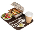 Chef 101 Rectangle Brown Plastic Fast Food Tray - 10" x 14" - 50 count box