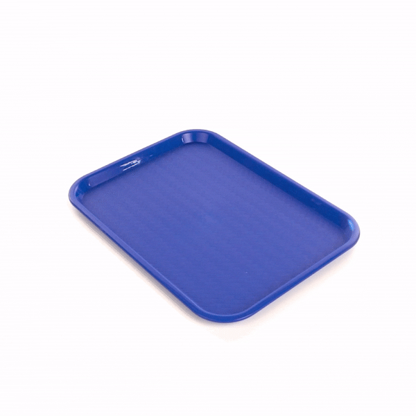 Chef 101 Rectangle Blue Plastic Fast Food Tray - 12" x 16" - 50 count box