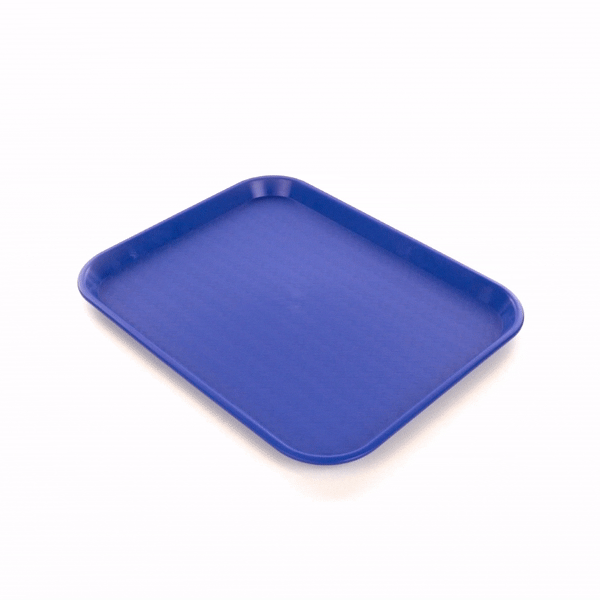 Chef 101 Rectangle Blue Plastic Fast Food Tray - 14" x 18" - 50 count box