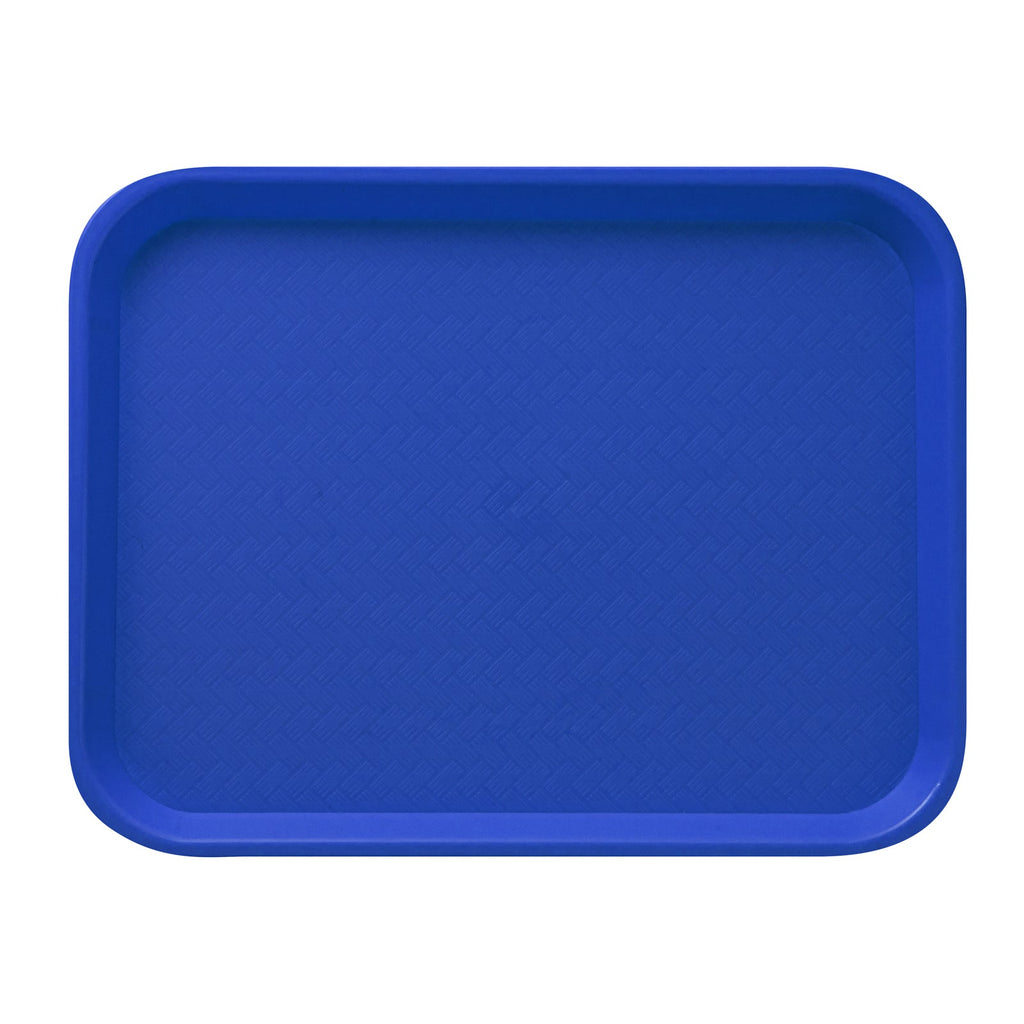 Chef 101 Rectangle Blue Plastic Fast Food Tray - 14" x 18" - 50 count box