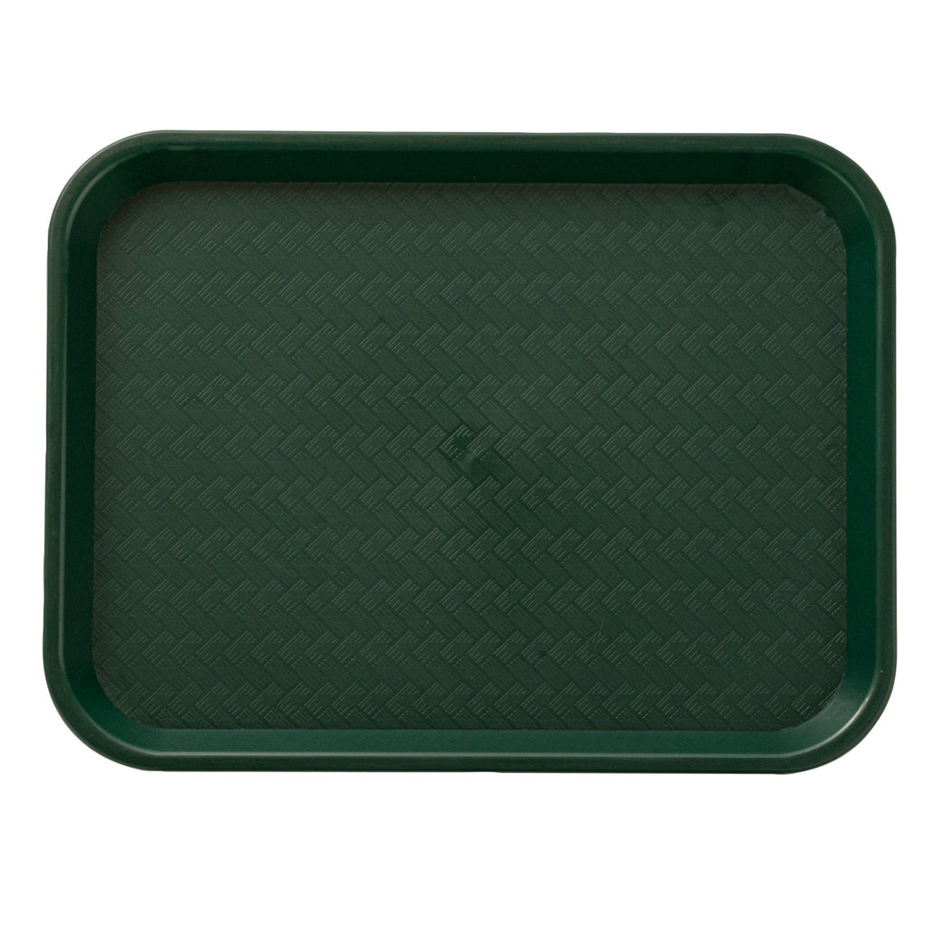 Chef 101 Rectangle Forest Green Plastic Fast Food Tray - 14" x 18" - 50 count box