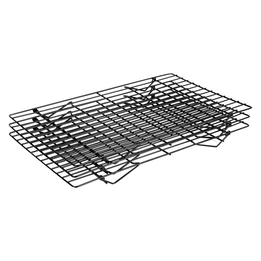 Met Lux Black Iron Stackable Cooling Rack Set - 3 Tier - 15 3/4" x 9 3/4" x 8 1/4" - 1 count box