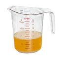 Chef 101 1 pt (2 cups) Clear Plastic Measuring Cup - 5 1/4" x 3 3/4" x 5" - 10 count box