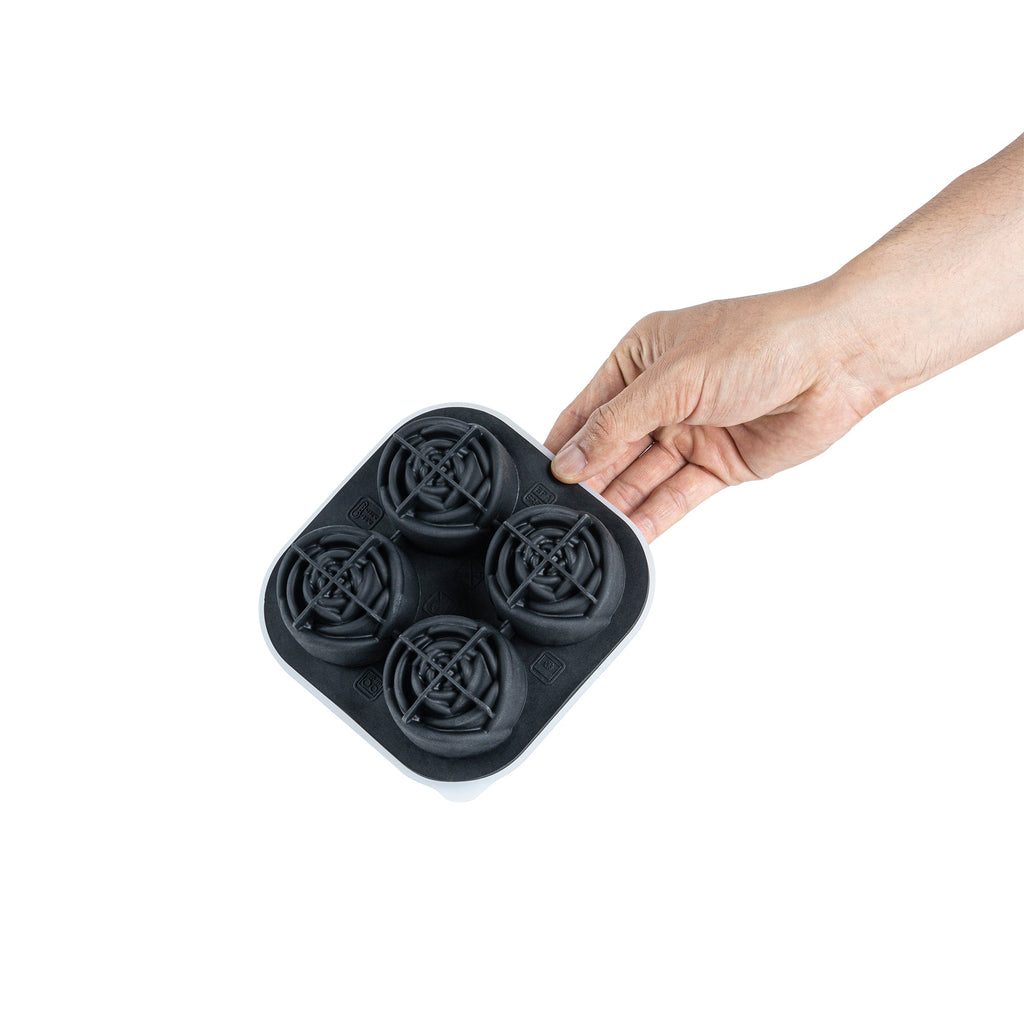 Bar Lux Black Silicone Ice Mold - 2" Rose, 4 Compartments - 1 count box