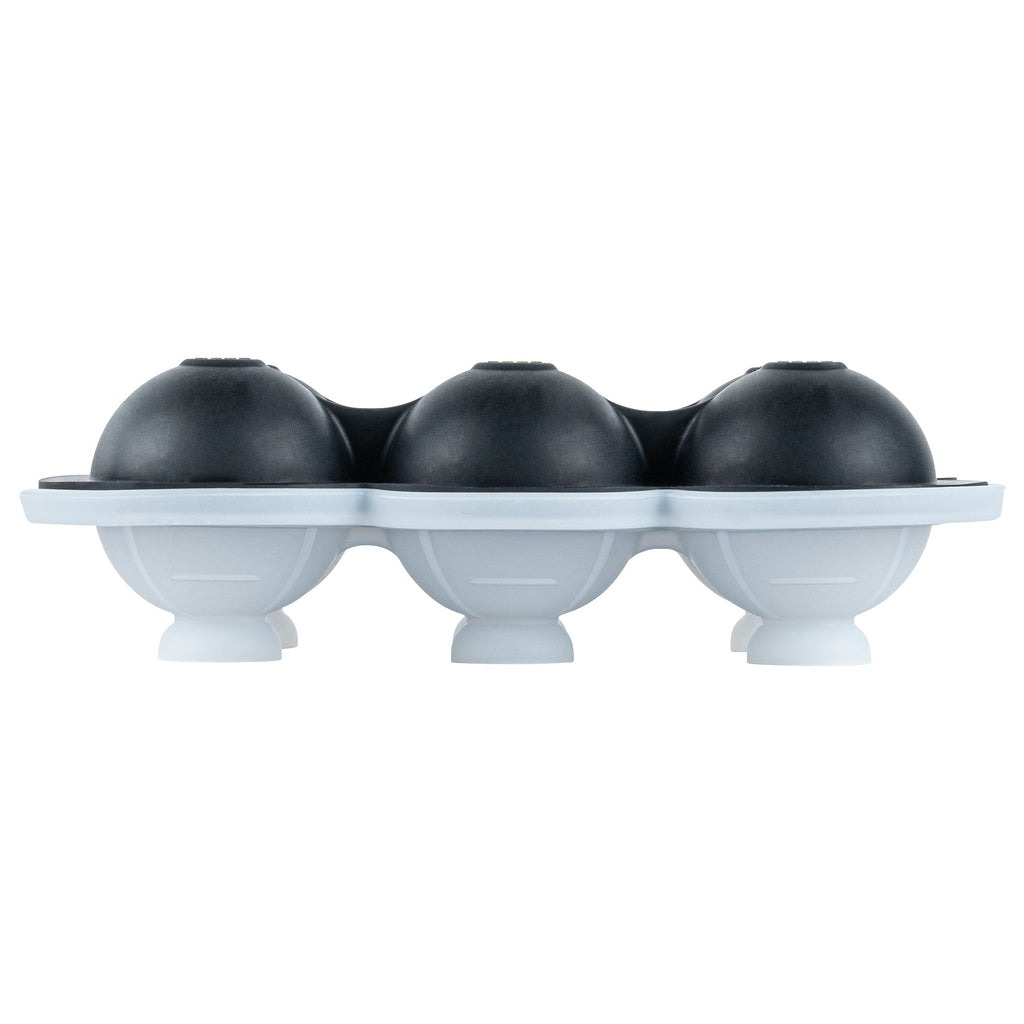 Bar Lux Black Silicone Ice Mold - 1 3/4" Sphere, 6 Compartments - 1 count box