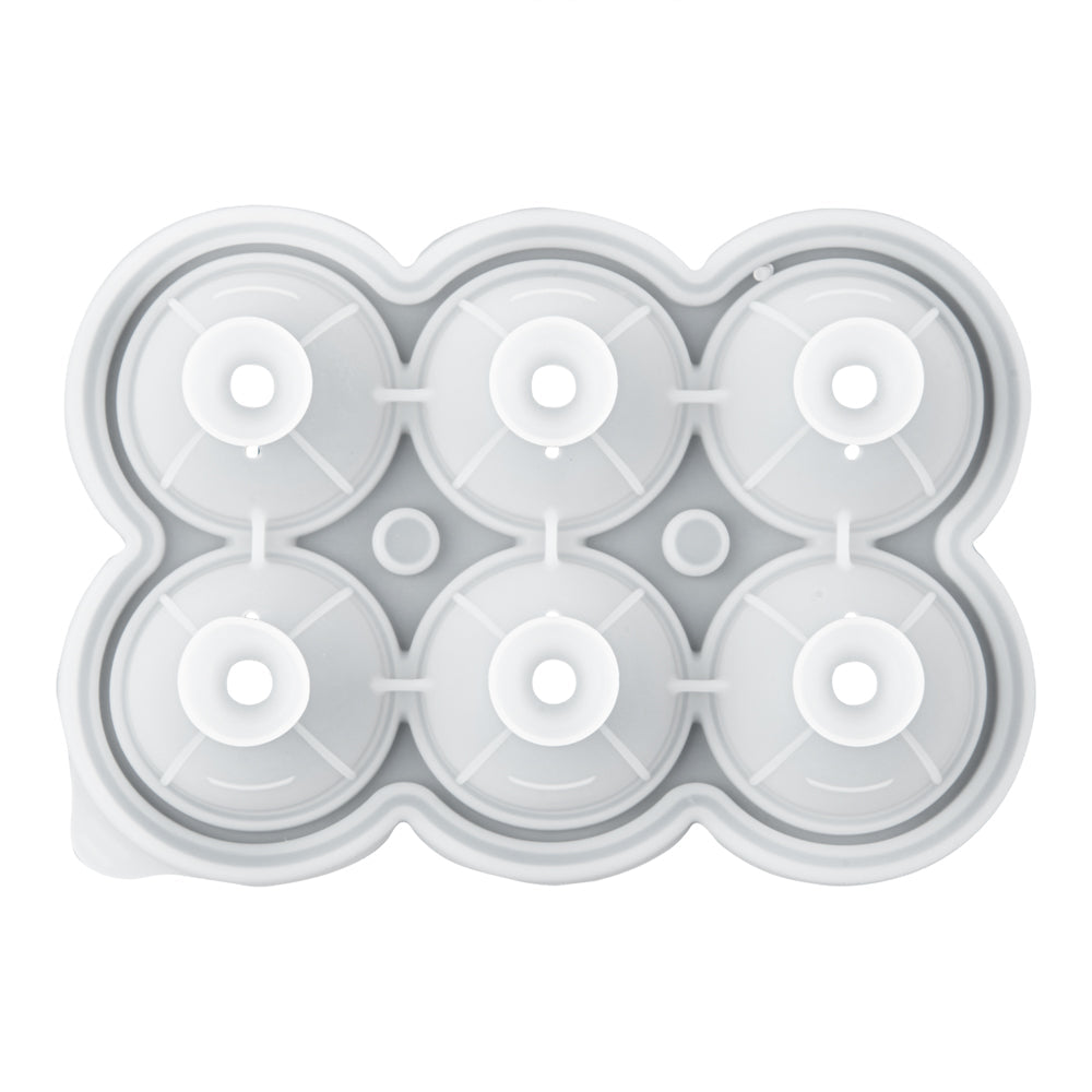 Bar Lux Black Silicone Ice Mold - 1 3/4" Sphere, 6 Compartments - 1 count box