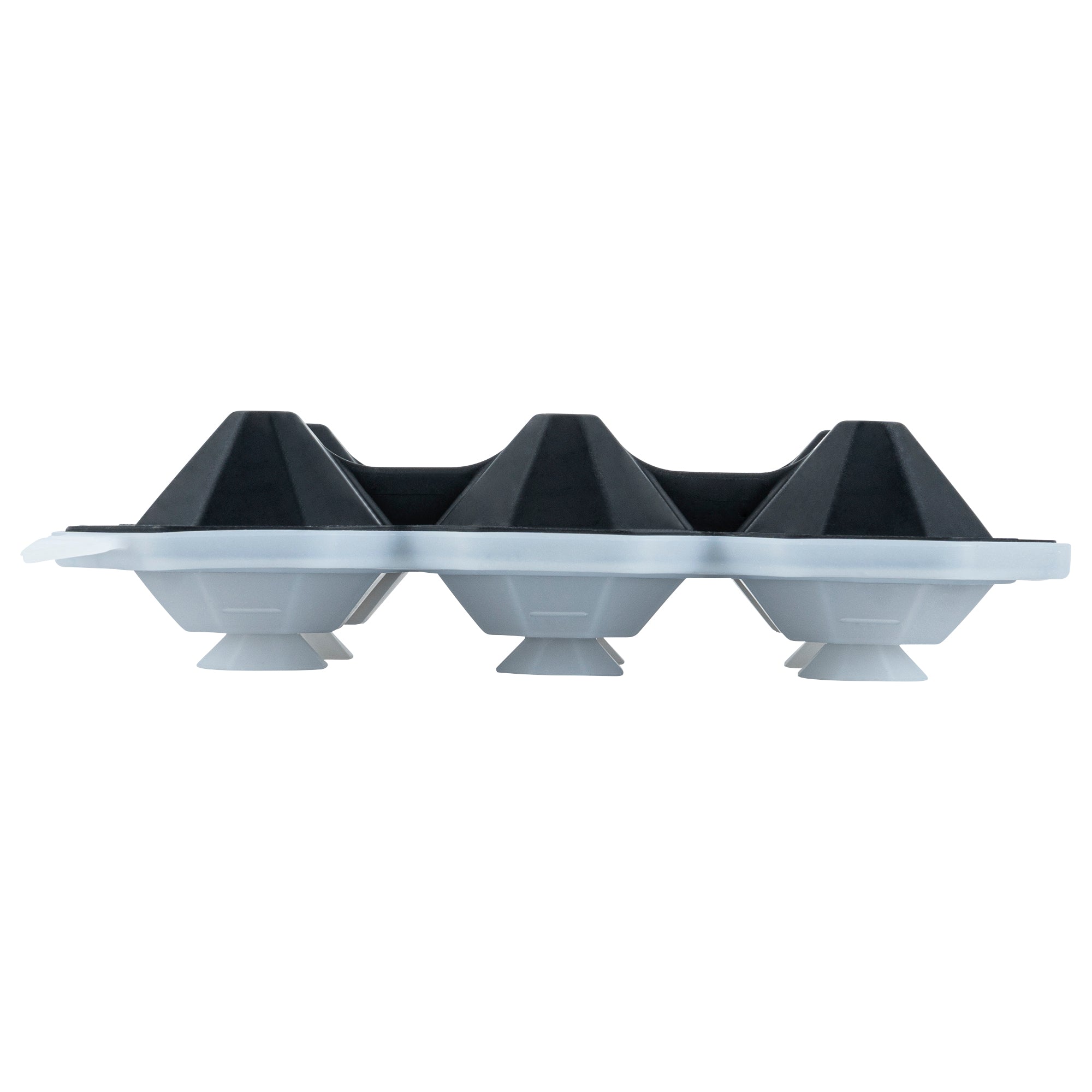 Bar Lux Black Silicone Ice Mold - 2" x 1 1/2" Diamond, 6 Compartments - 1 count box
