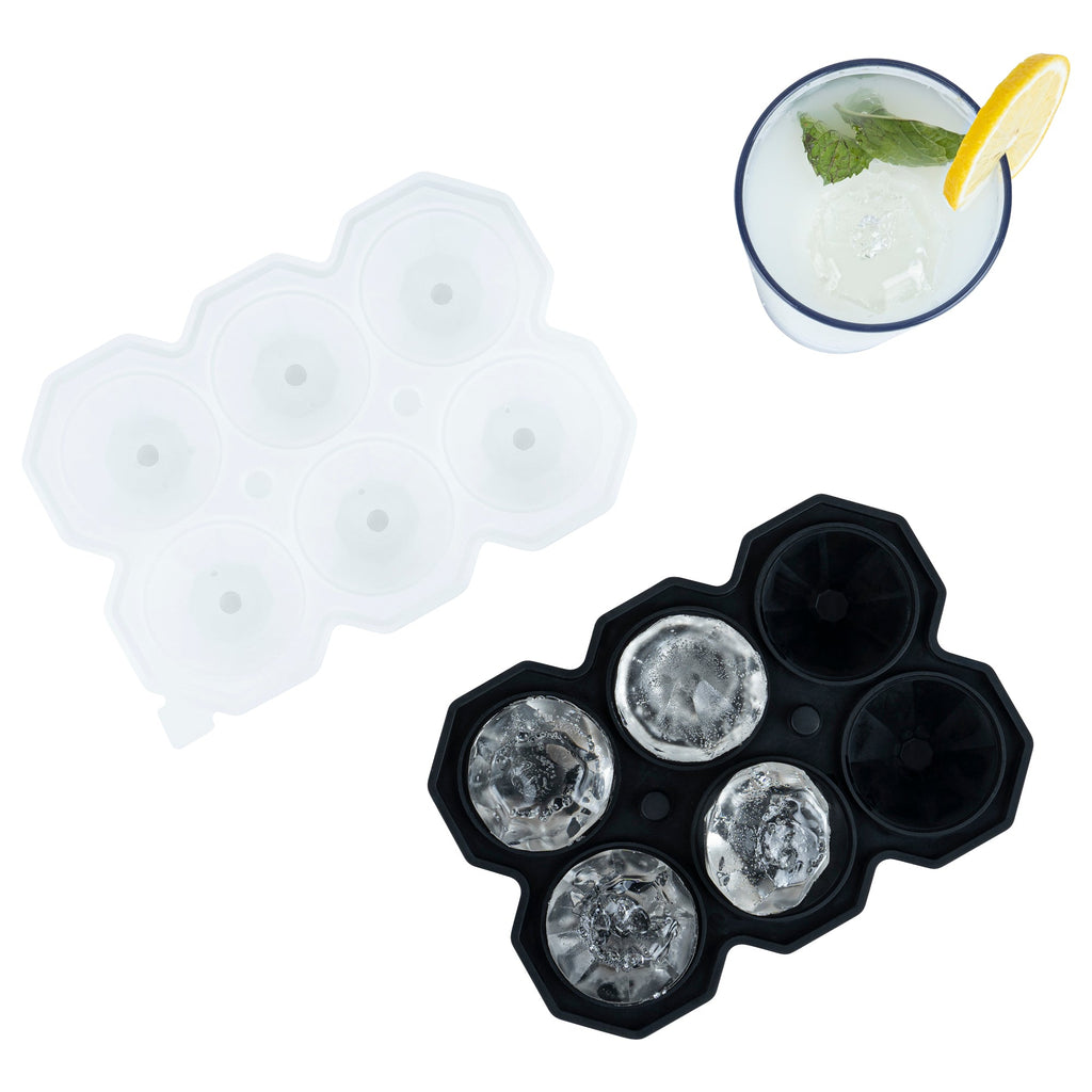 Bar Lux Black Silicone Ice Mold - 2" x 1 1/2" Diamond, 6 Compartments - 1 count box