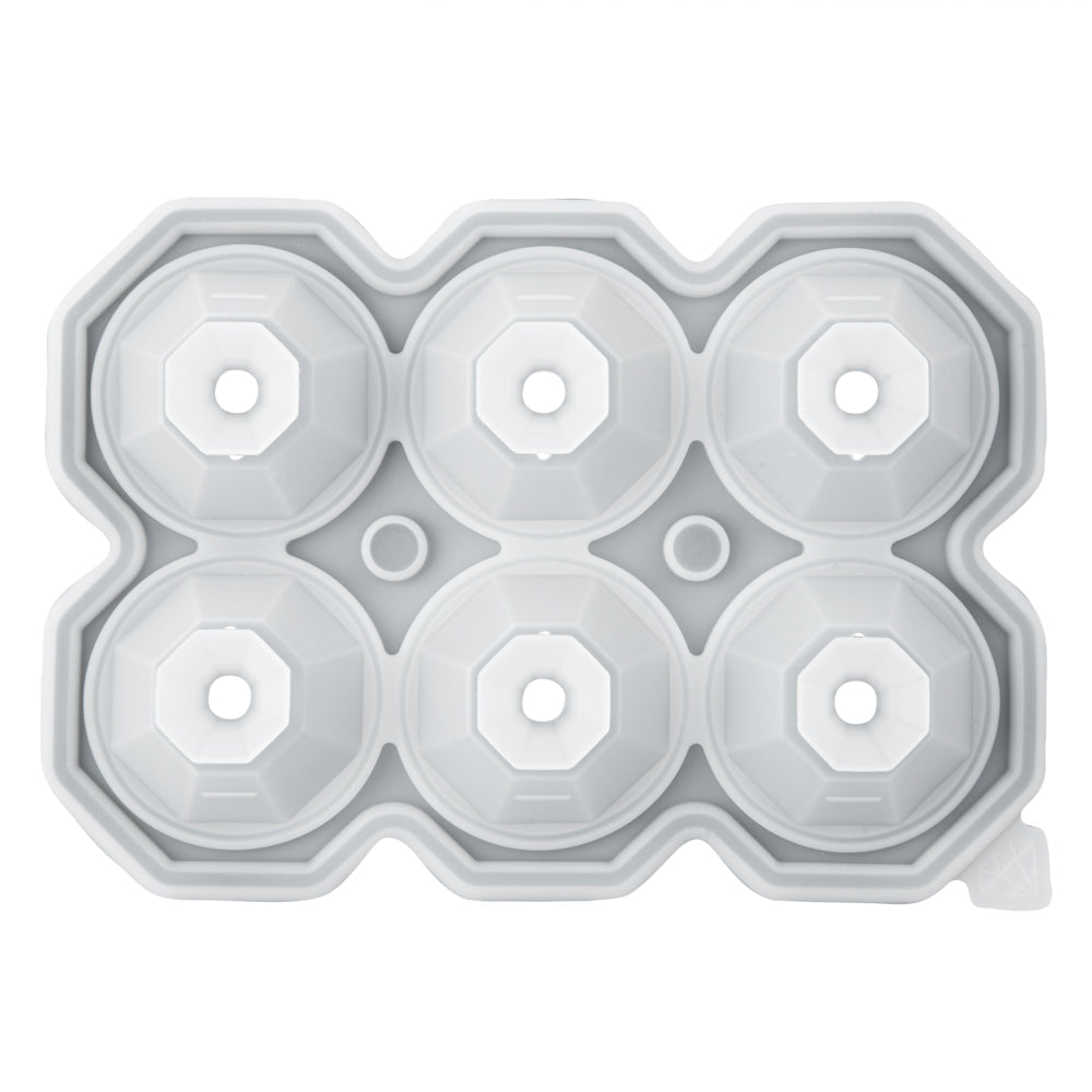 Bar Lux Black Silicone Ice Mold - 2" x 1 1/2" Diamond, 6 Compartments - 1 count box