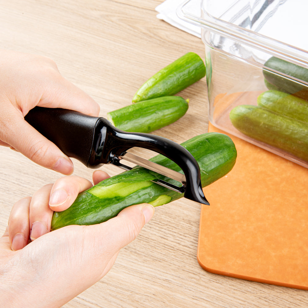 Comfy Grip Black Stainless Steel Vegetable Peeler - 7 1/2" - 1 count box