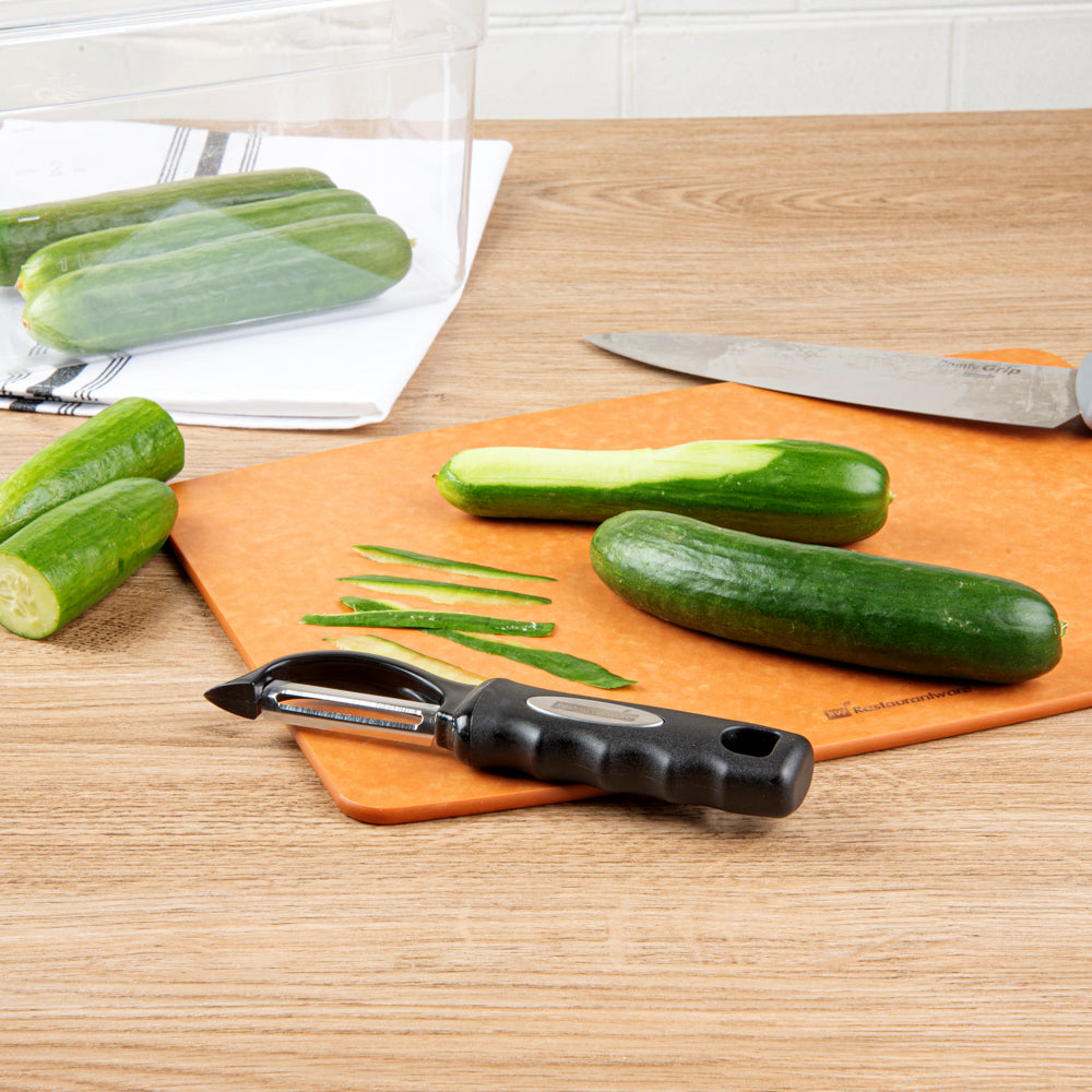 Comfy Grip Black Stainless Steel Vegetable Peeler - 7 1/2" - 1 count box