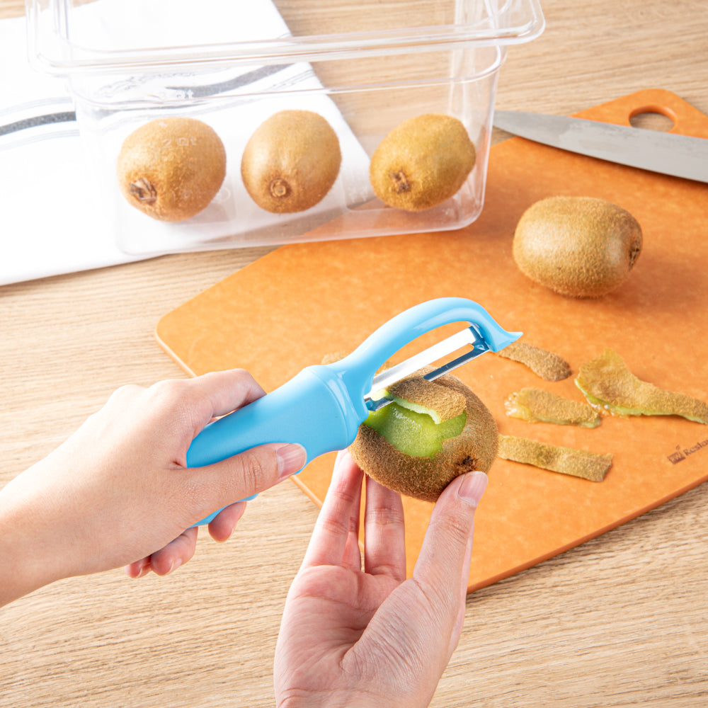 Comfy Grip Blue Stainless Steel Vegetable Peeler - 7 1/2" - 1 count box