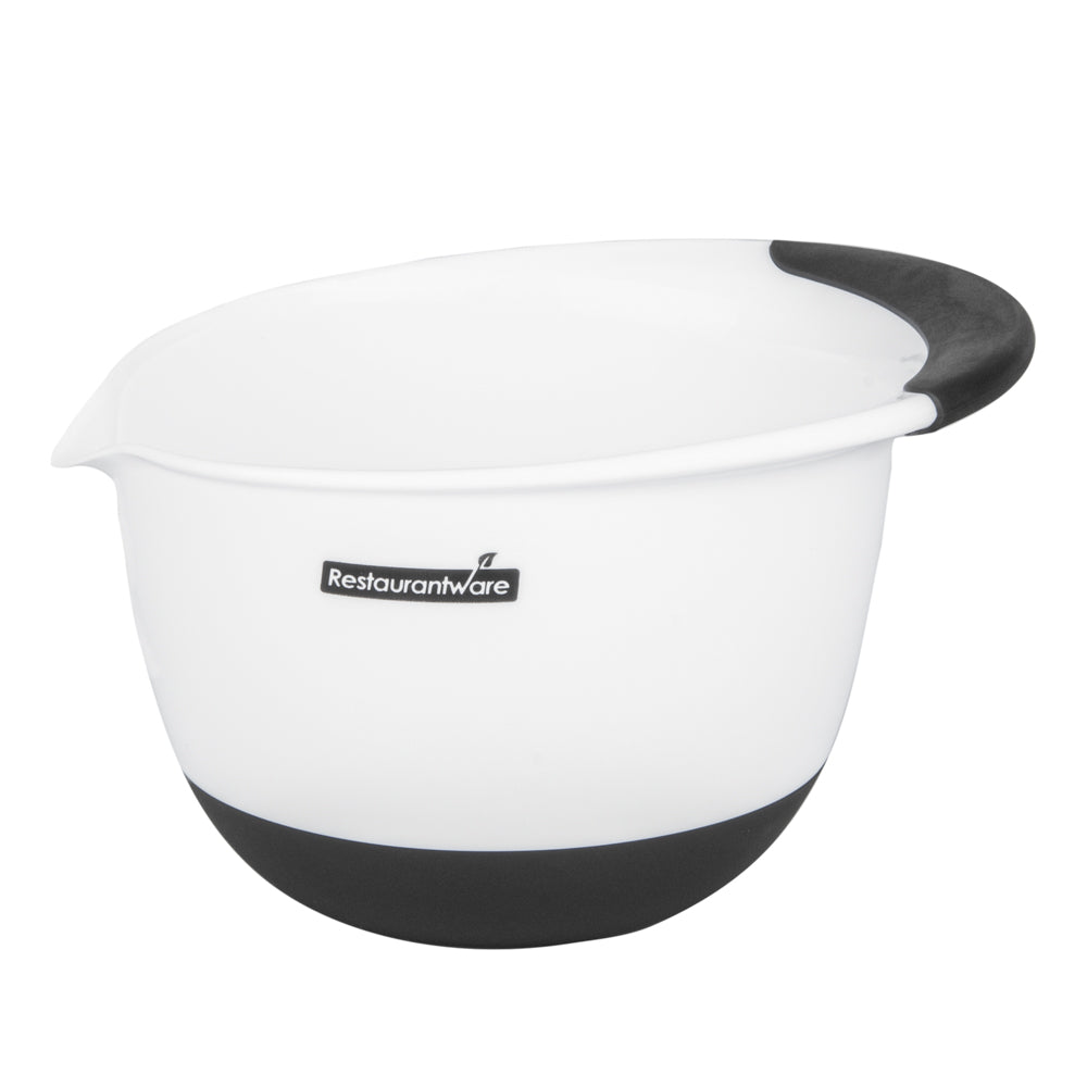Comfy Grip White Plastic 3-Piece Mixing Bowl Set - with Pour Spout - 1 count box