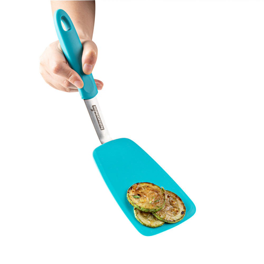 Comfy Grip Turquoise Silicone 2-Piece Solid Turner Set - 1 count box