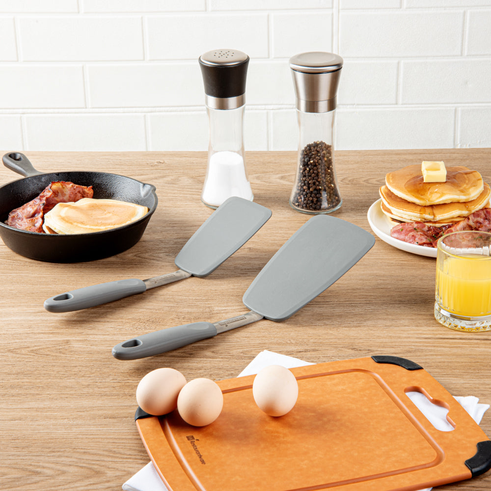 Comfy Grip Gray Silicone 2-Piece Solid Turner Set - 1 count box