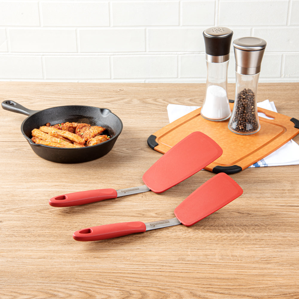 Comfy Grip Red Silicone 2-Piece Solid Turner Set - 1 count box