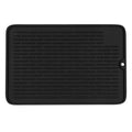 Comfy Grip Rectangle Black Silicone Dish Drying Mat - 11 3/4" x 7 3/4" - 1 count box