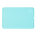 Comfy Grip Rectangle Turquoise Silicone Dish Drying Mat - 11 3/4" x 7 3/4" x 1/4" - 1 count box