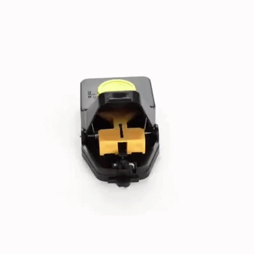 Pest Tek Black Plastic Mouse Trap - Interlocking Teeth, Bait Cap, Reusable - 6" x 3" x 2 3/4" - 6 count box