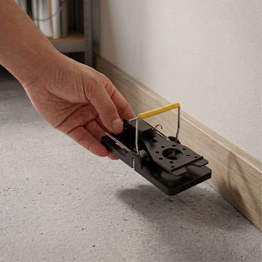 Pest Tek Black Plastic Mouse Trap - Kill Bar, Reusable - 3 3/4" x 1 3/4" x 2 1/4" - 2 count box