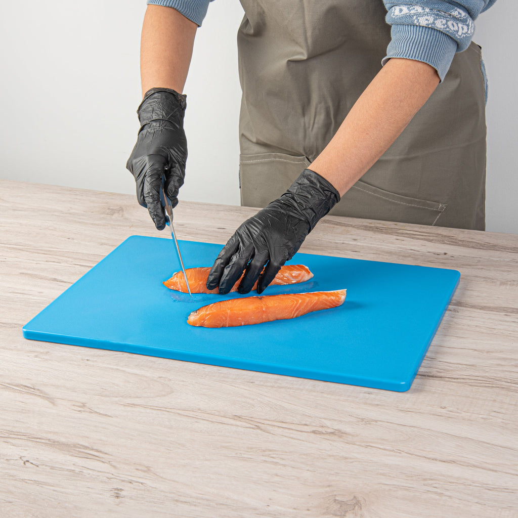 Chef 101 Blue Plastic Cutting Board - 18" x 12" - 10 count box