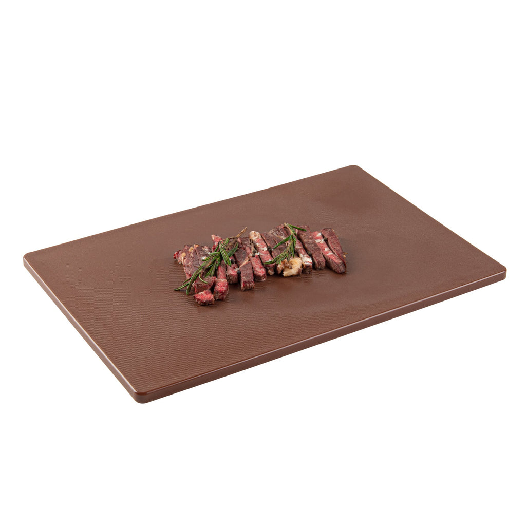 Chef 101 Brown Plastic Cutting Board - 18" x 12" - 10 count box