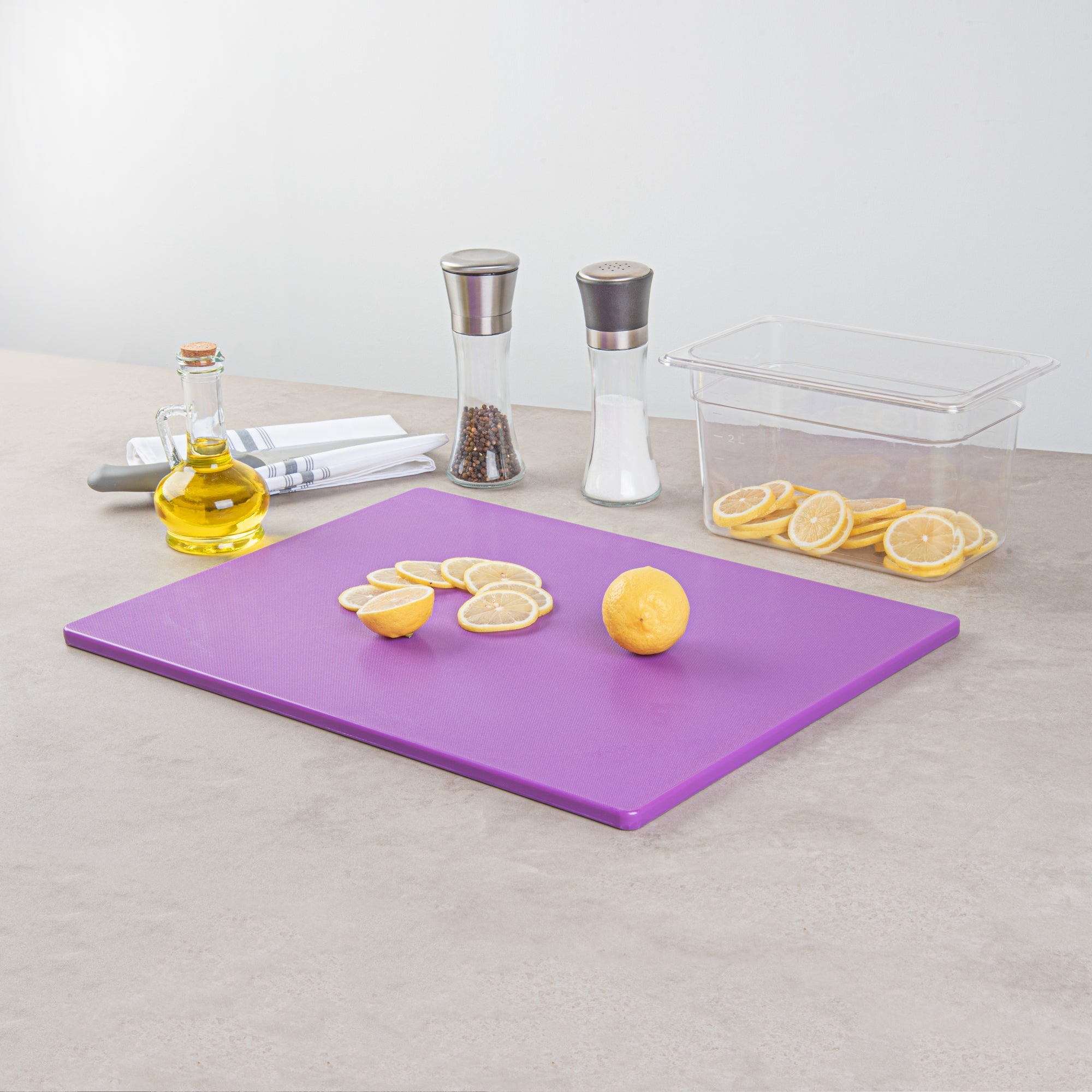Chef 101 Purple Plastic Cutting Board - 20" x 15" - 10 count box