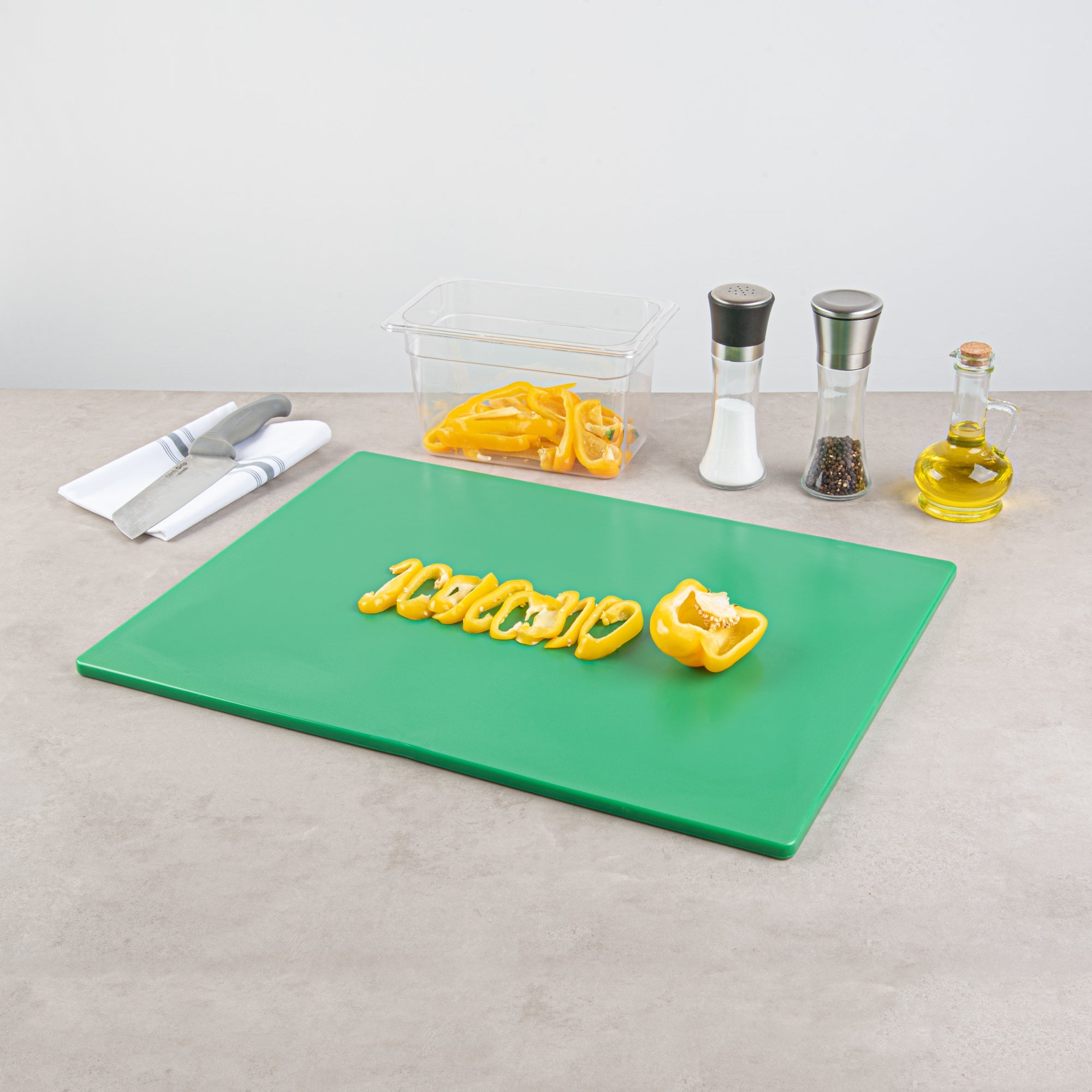 Chef 101 Green Plastic Cutting Board - 24" x 18" - 10 count box