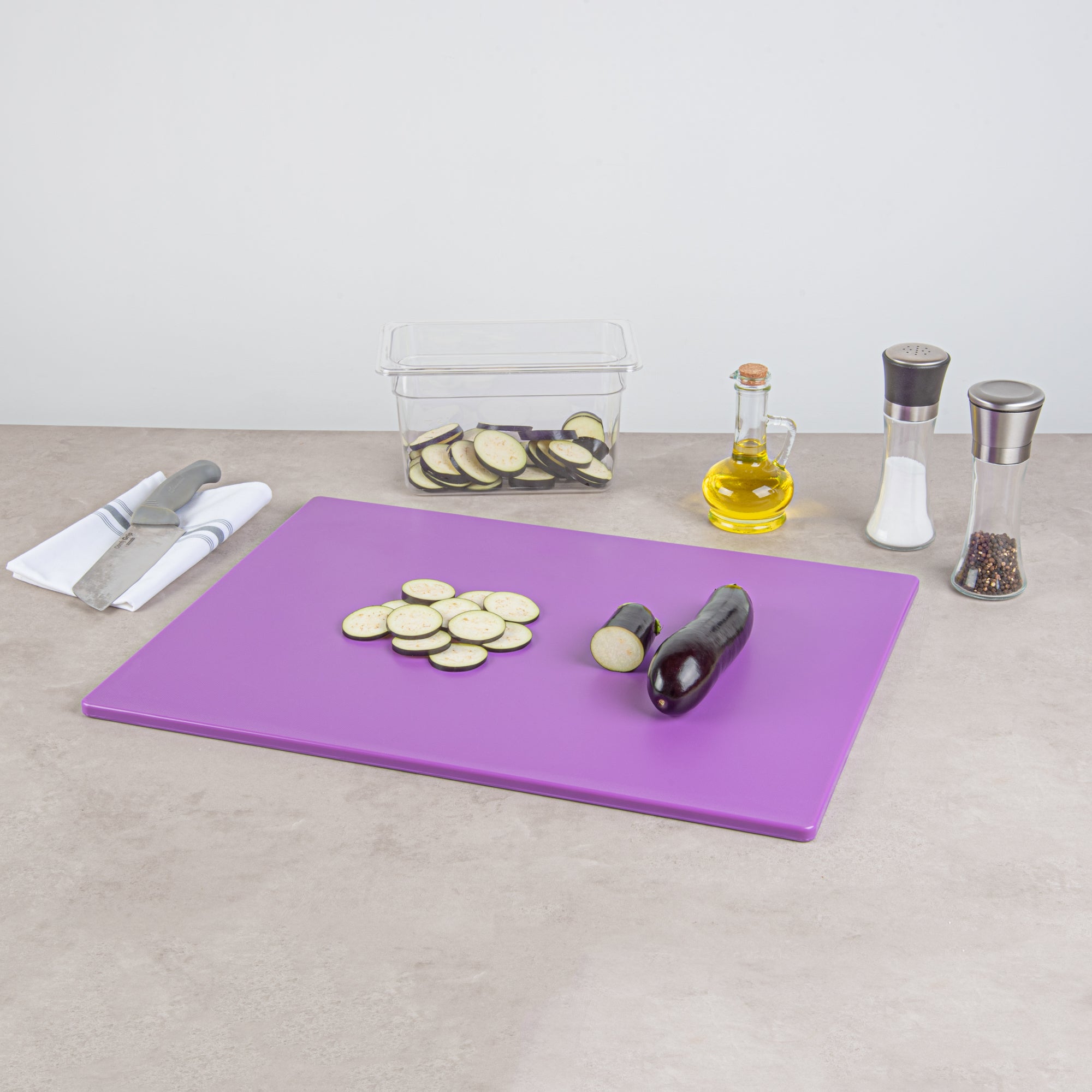 Chef 101 Purple Plastic Cutting Board - 24" x 18" - 10 count box