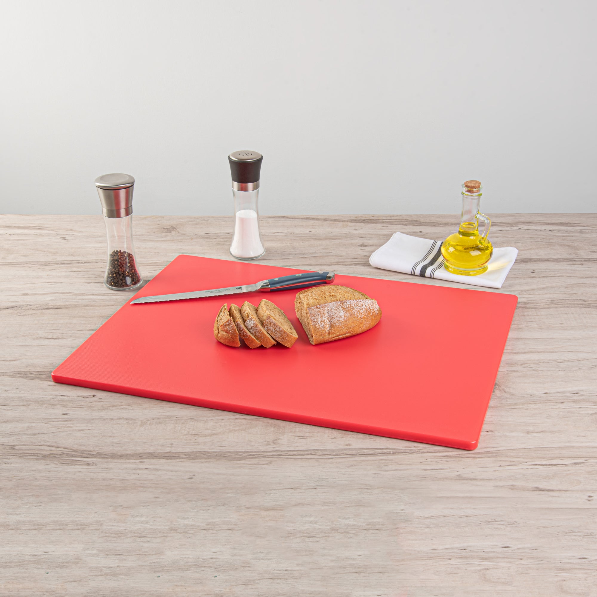 Chef 101 Red Plastic Cutting Board - 24" x 18" - 10 count box