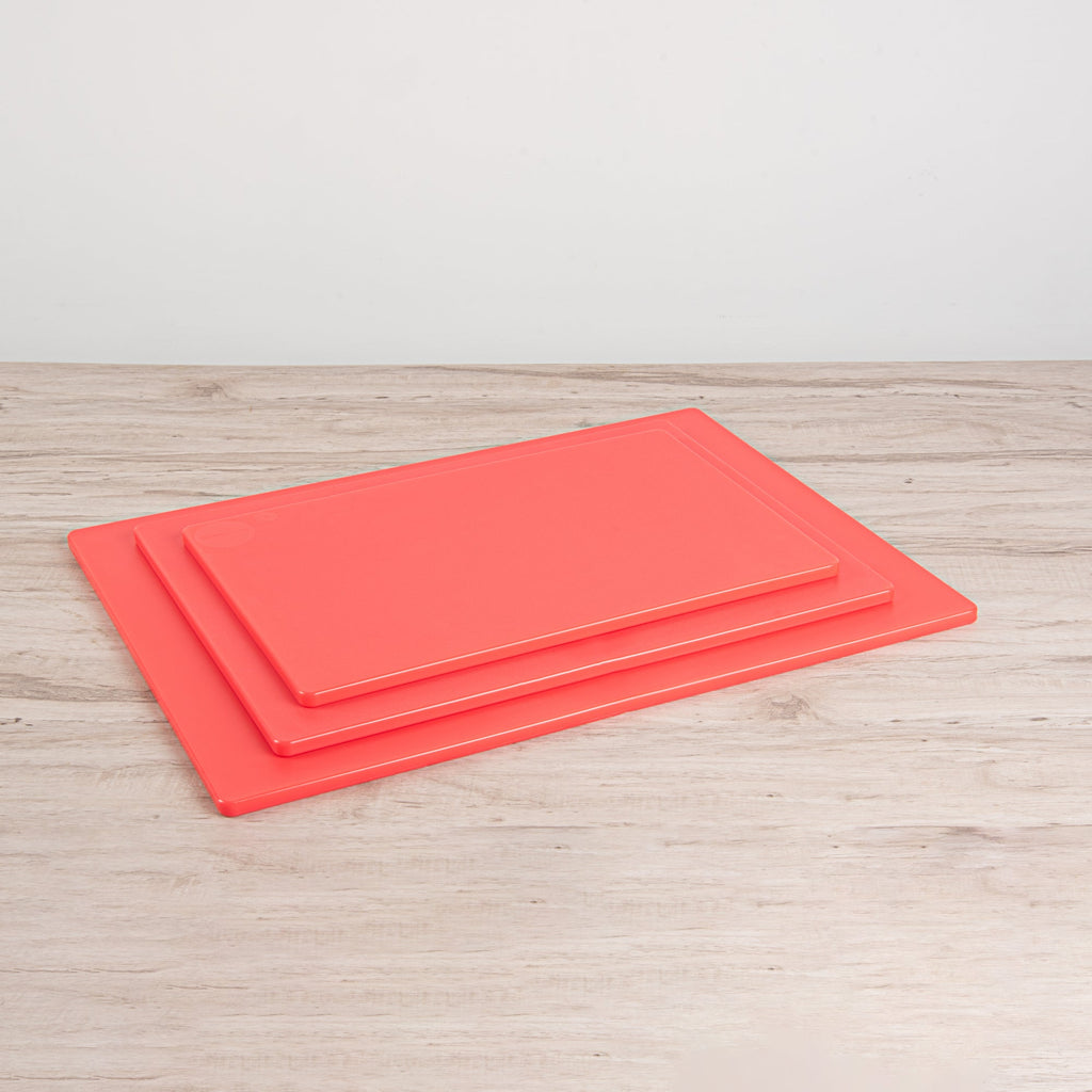 Chef 101 Red Plastic Cutting Board - 24" x 18" - 10 count box